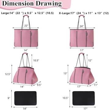 QOGiR Multipurpose Gym Beach Bag - Light Weight, Large, Sports (Dusty Rose, X-Large) …