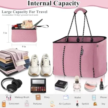 QOGiR Multipurpose Gym Beach Bag - Light Weight, Large, Sports (Dusty Rose, X-Large) …