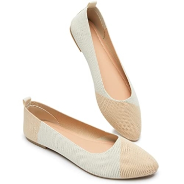 BABUDOG Women's Mesh Flats Shoes - Pointed-Toe Comfort for Everyday Style