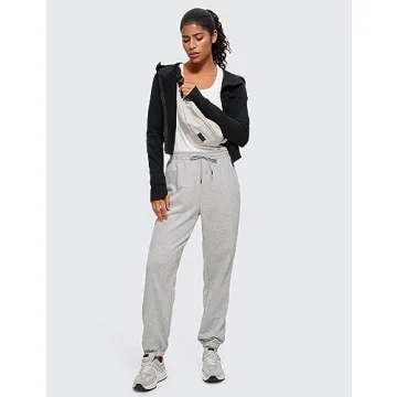 CRZ YOGA Women's Fleece Cropped Hoodie - Soft & Stylish