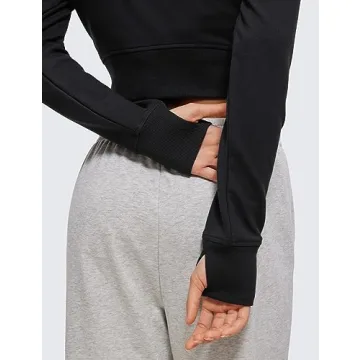 CRZ YOGA Women's Fleece Cropped Hoodie - Soft & Stylish