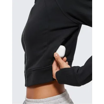 CRZ YOGA Women's Fleece Cropped Hoodie - Soft & Stylish
