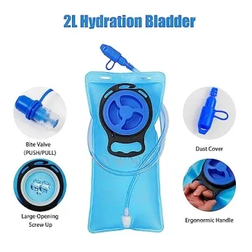 Zavothy Lightweight Hydration Backpack with 2L Water Bladder Water Backpack Hydration Pack for Cycling Running Biking Hiking Backpack Black