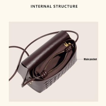 Waiyqju Luxury Mini Small Woven Women's Tote Leather Fashion Travel Daily Crossbody Bag (brown.)