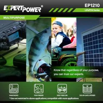 ExpertPower 12V 10Ah Lithium LiFePO4 Deep Cycle Battery