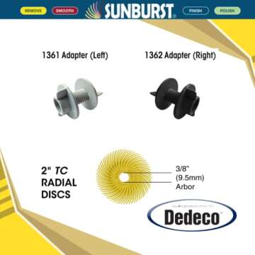 Dedeco Radial Bristle Discs - Coarse 80 Grit for Precision Cleaning