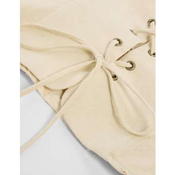 Scarlet Darkness Women Vintage Waistcoat Vintage Renaissance Lace Up Vest Coat Beige M