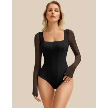 Avidlove Women's Elegant Long Sleeve Bodysuit
