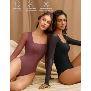 Avidlove Women's Elegant Long Sleeve Bodysuit