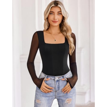 Avidlove Women's Elegant Long Sleeve Bodysuit