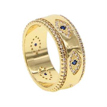 ATJMLADYJEWELRY Lucky Turkish Evil Eye Ring for Women