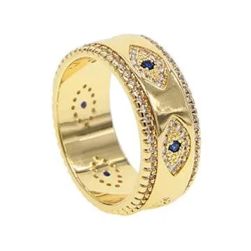 ATJMLADYJEWELRY Lucky Turkish Evil Eye Ring for Women