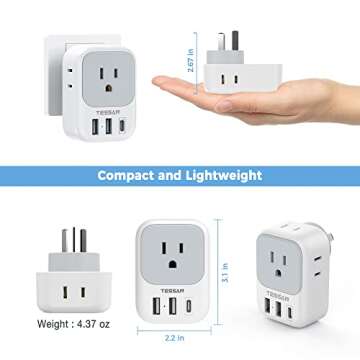Australia New Zealand Power Adapter for 7 Devices