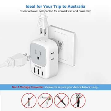 Australia New Zealand Power Adapter for 7 Devices