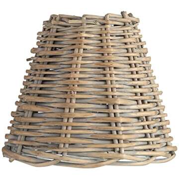 Set of 6 Empire Chandelier Shades - Elegant Wicker Weave