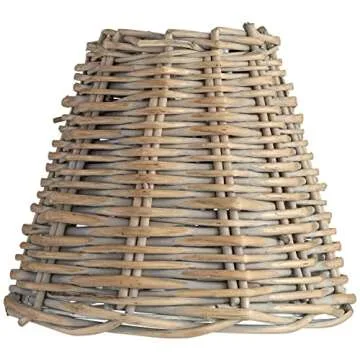 Set of 6 Empire Chandelier Shades - Elegant Wicker Weave