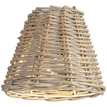 Set of 6 Empire Chandelier Shades - Elegant Wicker Weave
