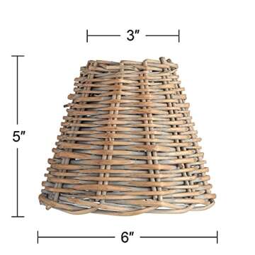 Set of 6 Empire Chandelier Shades - Elegant Wicker Weave