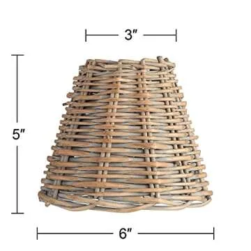 Set of 6 Empire Chandelier Shades - Elegant Wicker Weave