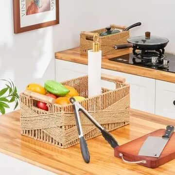 Stylish Wicker Storage Basket Set for Home Organization