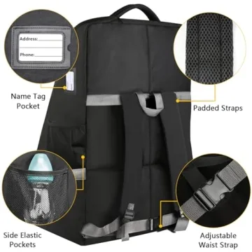 YOREPEK Padded Car Seat Travel Backpack Airplane Essential