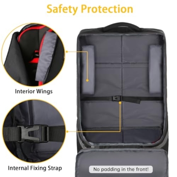 YOREPEK Padded Car Seat Travel Backpack Airplane Essential