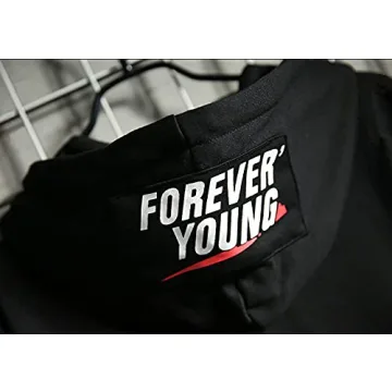 DUDHUH Men's Stylish Casual Hoodie Pullover Sweatshirt Black