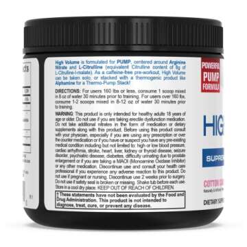 PEScience High Volume Caffeine Free Pump Pre Workout, Cotton Candy, 252 Gram …