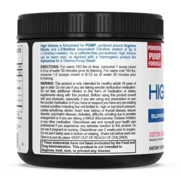 PEScience High Volume Caffeine Free Pump Pre Workout, Cotton Candy, 252 Gram …