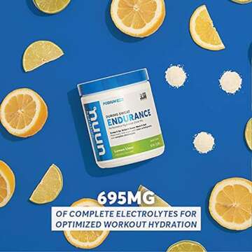 Nuun Hydration Endurance Powder, Lemon Lime, Workout Support,5 Essential Electrolytes for Hydration ...