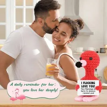 Valentine’s Day Gifts for Her Girlfriend Wife Flamingo I Love You Gifts Valentine’s Day Decorations Flamingo Handmade Crochet Animals Anniversary Women Gifts Birthday Romantic Flamingo Lover Present
