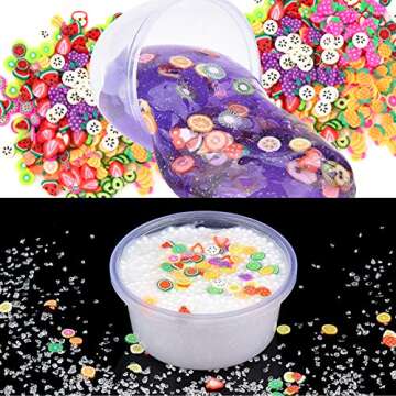 Duufin 16800 Pcs Nail Art Fruit Slices Colorful 3D Fruit Nail Slices with a Tweezers for Art DIY, Slime Making, Craft, Decoration