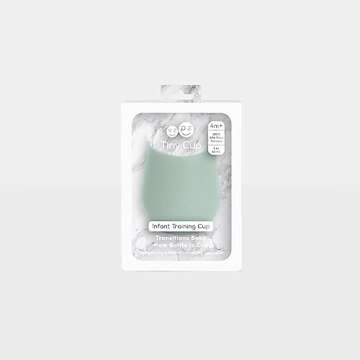 ezpz Tiny Cup (Sage) - 100% Silicone Training Cup for Infants - 4 months + - Designed by a Pediatric Feeding Specialist - Baby-led Weaning Essentials & Baby Gifts