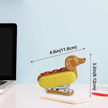 YOBRO Mini Stapler for Kids Students Novelty Hotdog Desktop Stapler with 1000PCS Staples 12 Sheets C...