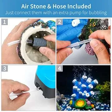 Uniclife Aquarium Ornament Bubbler with 6.5 ft. Airline Tubing, Air Stone and Air Valve Connector for Fish Tank Decoration