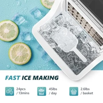EUHOMY Ice Cube Maker with Ice Scoop & Filter Pack