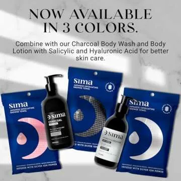 Exfoliating Washcloth Face & Body Scrub Towel - Japanese Exfoliating Towel with Hexagon Fibers, Exfoliating Body Scrubber with 2 Sides for Scrubbing & Washing - 1 Extra Long Towel