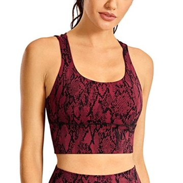 CRZ Yoga Women's Strappy Longline Sports Bra for Comfort