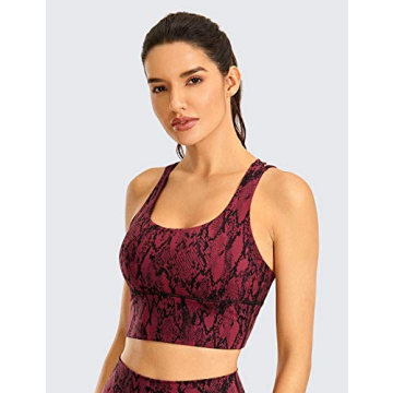 CRZ Yoga Women's Strappy Longline Sports Bra for Comfort