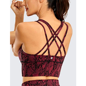 CRZ Yoga Women's Strappy Longline Sports Bra for Comfort