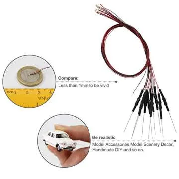 Evemodel L0603M 120pcs Pre-Wired SMD LED 0603 Light Emitting Diode 12V Micro Litz Wired Leads Mix 6 Colors for DIY Manual Model Toy Decoration