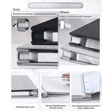 Popotop Self Adhesive Photo Album for 4x6 5x7 8x10 Pictures