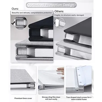 Popotop Self Adhesive Photo Album for 4x6 5x7 8x10 Pictures