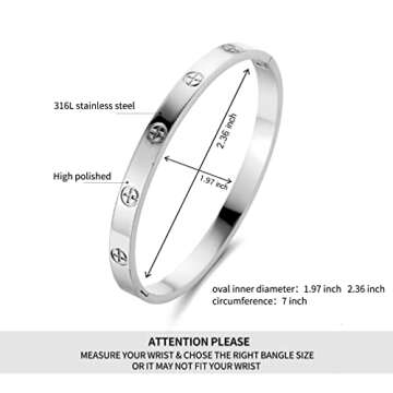 YCSLYW Women's Stainless Steel Bracelet Jewelry Crystal Bracelet With Cube Zircon Hinge Jewelry oval...