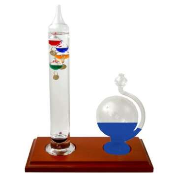 Ambient Weather WS-YG901 Galileo Thermometer and Glass Globe Fluid Barometer
