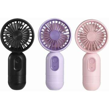 Cute Mini Portable Fans 3 Pack for Girls
