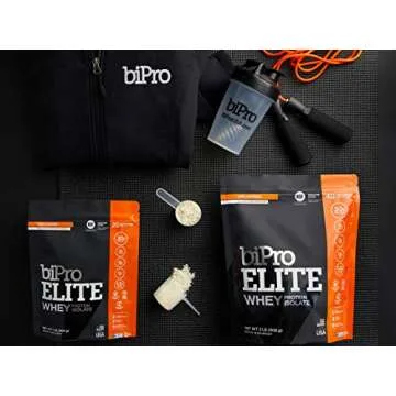 BiPro Elite to-Go 100% Whey Isolate Protein Powder for High-Intensity Fitness, Unflavored, 12 Single-Serve Packets - NSF Certified for Sport, Sugar Free, Suitable for Lactose Intolerance, Gluten Free