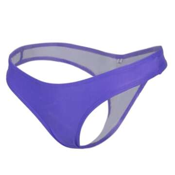 FOCUSSEXY Women's Hot Summer Brazilian Beachwear Bikini Bottom Thong Swimwear Purple S