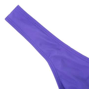 FOCUSSEXY Women's Hot Summer Brazilian Beachwear Bikini Bottom Thong Swimwear Purple S