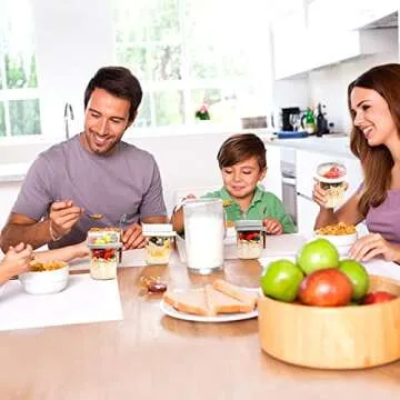 Mason Jars for Overnight Oats Pack - Leak Proof Containers